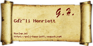 Gáli Henriett névjegykártya